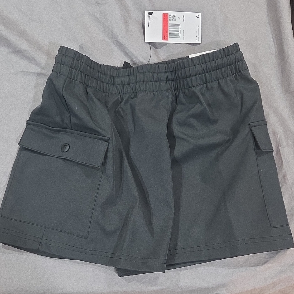 Nike Kids Black Cargo Shorts with Elastic Waistband